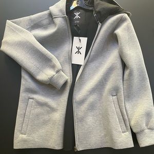 NWT Onepiece grey hoodie with black lining- sz L